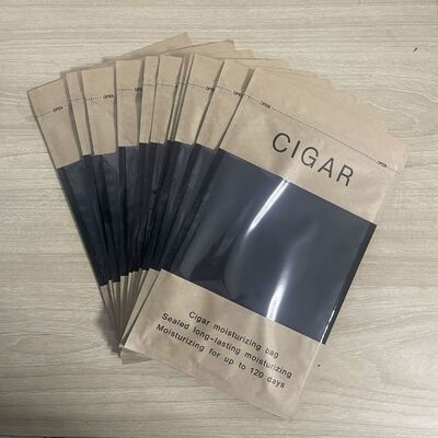 Ziplock ডিজাইন সিগার হিউমিডর ব্যাগ হালকা ও কমপ্যাক্ট, সিগার সুরক্ষার জন্য MOPP VMPET PE উপাদান কাঠামো সহ