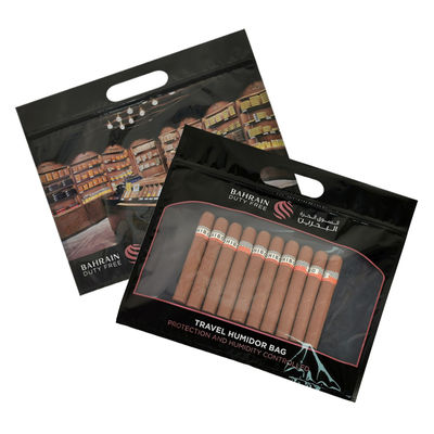 কাস্টমাইজেশন প্রিন্টিং আর্দ্রতা সিগার ব্যাগ জিপার সিগার হিউমিডর প্যাকেজিং ভ্রমণ আর্দ্রতা হিউমিডিফায়ার ব্যাগ