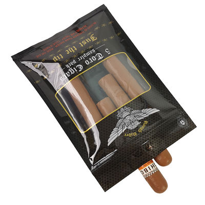 তামাক পাতার সিগার মোড়কের জন্য কাস্টম ডিজাইন করা আর্দ্রতা-প্রমাণ ফ্ল্যাট ব্যাগ, মুদ্রিত হিট সিলযোগ্য অ্যালুমিনিয়াম ফয়েল মylar ৩ পাশের সিল