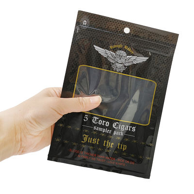 তামাক পাতার সিগার মোড়কের জন্য কাস্টম ডিজাইন করা আর্দ্রতা-প্রমাণ ফ্ল্যাট ব্যাগ, মুদ্রিত হিট সিলযোগ্য অ্যালুমিনিয়াম ফয়েল মylar ৩ পাশের সিল