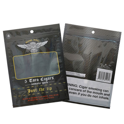 তামাক পাতার সিগার মোড়কের জন্য কাস্টম ডিজাইন করা আর্দ্রতা-প্রমাণ ফ্ল্যাট ব্যাগ, মুদ্রিত হিট সিলযোগ্য অ্যালুমিনিয়াম ফয়েল মylar ৩ পাশের সিল
