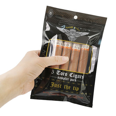 তামাক পাতার সিগার মোড়কের জন্য কাস্টম ডিজাইন করা আর্দ্রতা-প্রমাণ ফ্ল্যাট ব্যাগ, মুদ্রিত হিট সিলযোগ্য অ্যালুমিনিয়াম ফয়েল মylar ৩ পাশের সিল