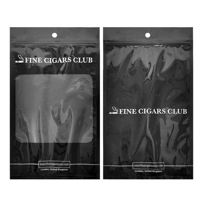 স্ব-উন্নত প্লাস্টিক প্যাকেজিং ব্যাগ - সিগার ব্যাগ / জিপার এবং জানালা সহ আর্দ্রতা সিগার ব্যাগ