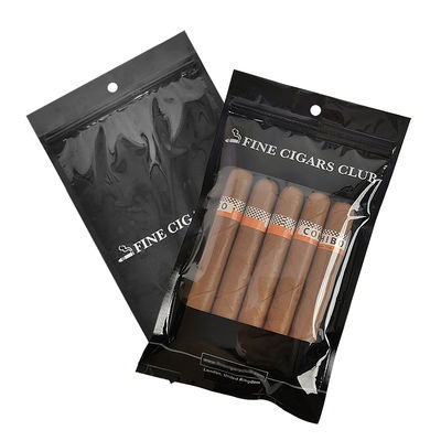 স্ব-উন্নত প্লাস্টিক প্যাকেজিং ব্যাগ - সিগার ব্যাগ / জিপার এবং জানালা সহ আর্দ্রতা সিগার ব্যাগ