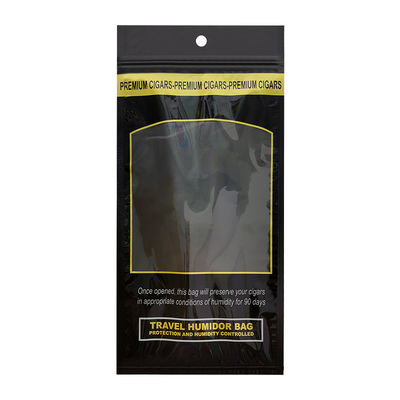 কাস্টম লোগো সিগার বিল্ট-ইন আর্দ্রতা প্যাক সহ ভিজা ব্যাগ আর্দ্রতা তামাক সিগার ব্যাগ জিপলক