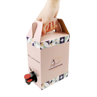 কাস্টমাইজড 2L 3L 5L ডিসপোজেবল কাগজ কার্টন প্যাকিং কফি কোল্ড ব্রু জুস বক্স ডিসপেনসর ব্যাগ বক্স এসেপটিক ব্যাগ
