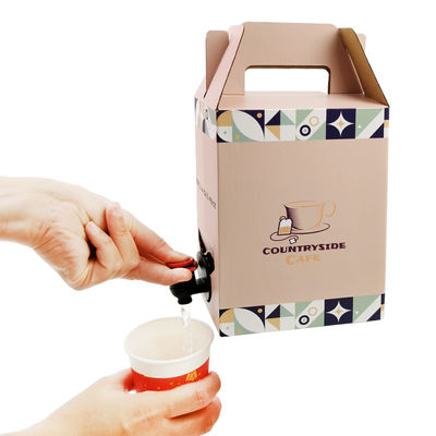কাস্টমাইজড 2L 3L 5L ডিসপোজেবল কাগজ কার্টন প্যাকিং কফি কোল্ড ব্রু জুস বক্স ডিসপেনসর ব্যাগ বক্স এসেপটিক ব্যাগ