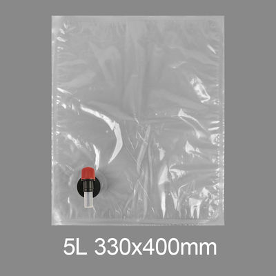 কাস্টম স্বচ্ছ BIB 3l 5l 10l 20l প্লাস্টিক ট্যাপ ব্যাগ পানীয় জল ওয়াইন জুস ব্যাগ ইন বক্স ডিসপেন্সার বাটারফ্লাই ভালভ ভিটপ সহ