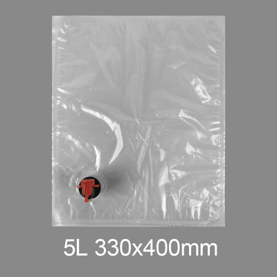 কাস্টম স্বচ্ছ BIB 3l 5l 10l 20l প্লাস্টিক ট্যাপ ব্যাগ পানীয় জল ওয়াইন জুস ব্যাগ ইন বক্স ডিসপেন্সার বাটারফ্লাই ভালভ ভিটপ সহ