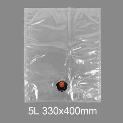 কাস্টম স্বচ্ছ BiB 5l প্লাস্টিকের কল ব্যাগ পানীয় জল ওয়াইন রস ব্যাগ বক্স ডিসপেনসার সঙ্গে প্রজাপতি ভালভ Vitop সঙ্গে