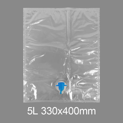কাস্টম স্বচ্ছ BiB 5l প্লাস্টিকের কল ব্যাগ পানীয় জল ওয়াইন রস ব্যাগ বক্স ডিসপেনসার সঙ্গে প্রজাপতি ভালভ Vitop সঙ্গে