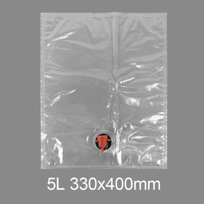 কাস্টম স্বচ্ছ BiB 5l প্লাস্টিকের কল ব্যাগ পানীয় জল ওয়াইন রস ব্যাগ বক্স ডিসপেনসার সঙ্গে প্রজাপতি ভালভ Vitop সঙ্গে