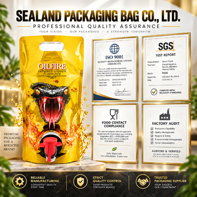 Customized thickness Stand up spout pouch bag flexible packaging option suitable for juices sauces baby food and liquid detergents