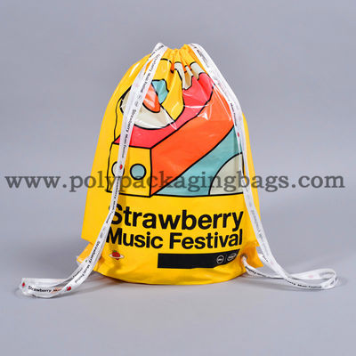 পোশাকের জন্য 40L 0.05mm PE প্লাস্টিক ড্রস্ট্রিং ব্যাকপ্যাক