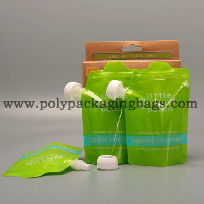 রিসেলযোগ্য 150ml 200ml 100mic স্ট্যান্ড আপ স্পাউট পাউচ সাথে ক্যাপস ফর জুস